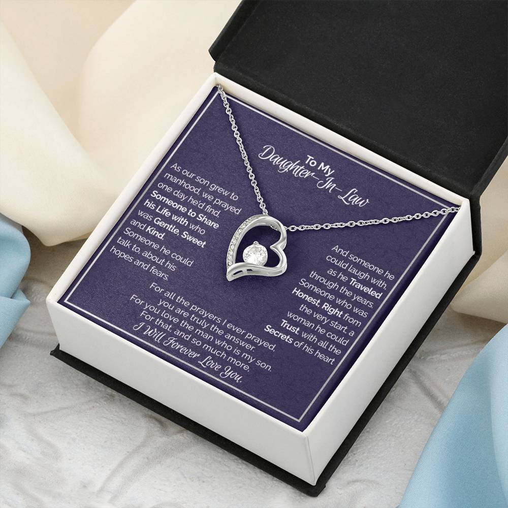 A Gift For Daughter In Law You Are Truly The Answer Forever Love Necklace