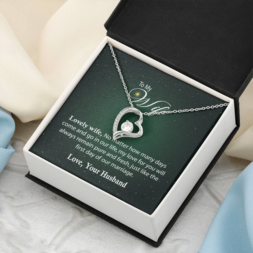 To My Wife Necklace Gifts Best Customize Gift For Wife Anniversary Necklace For My Wife Forever Love Necklace