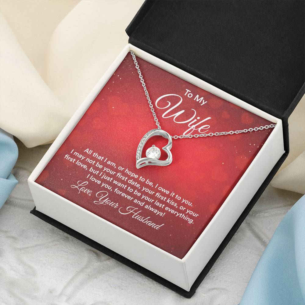 To My Wife Necklace Gift Anniversary Gift Gifts For Her Valentines Gift For Wife Birthday Gift Gift For Wife Forever Love Necklace