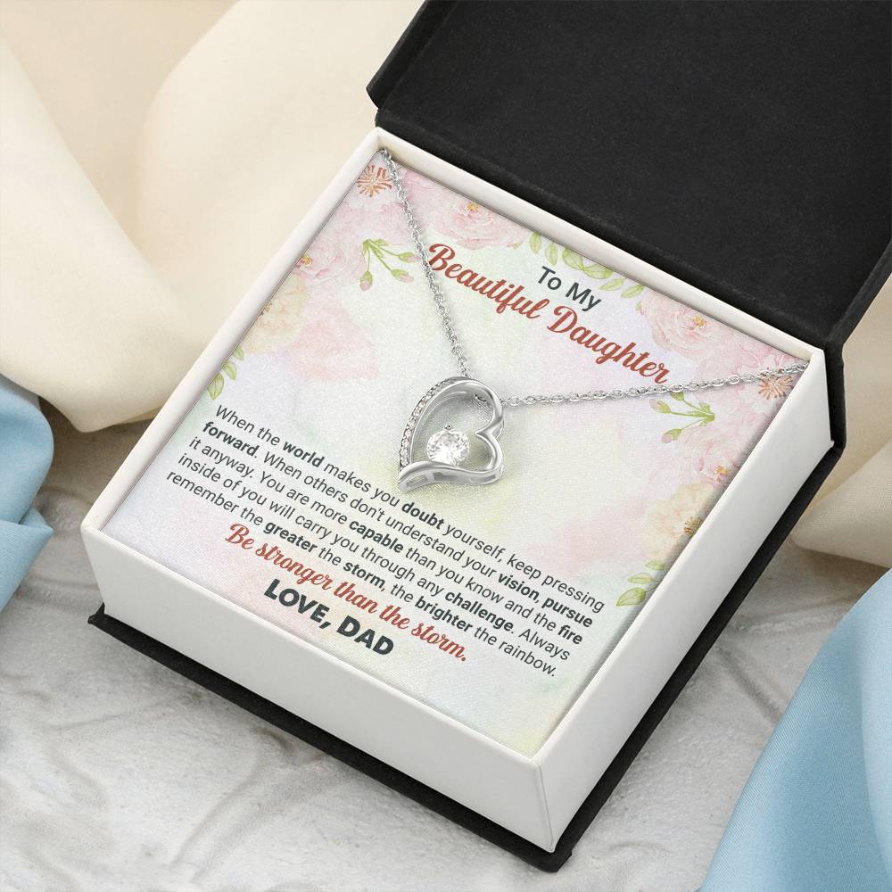 To My Beautiful Daughter Love Dad Necklace 1 Forever Love Necklace