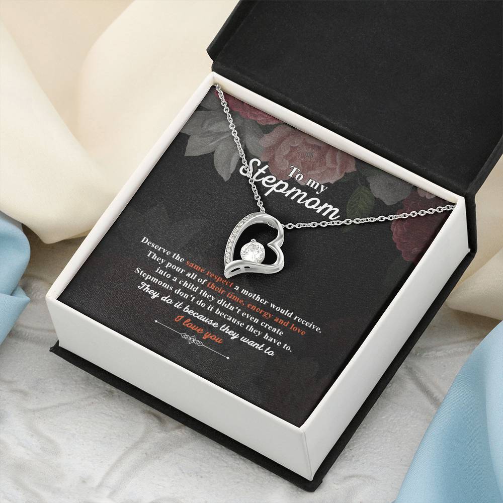 Step Mother's Gift I Love You Forever Love Necklace