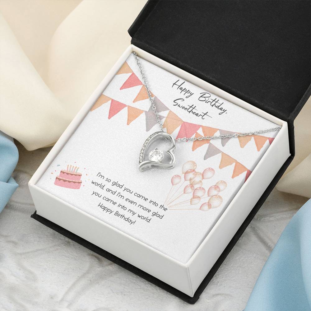 Happy Birthday Sweetheart 1 Forever Love Necklace