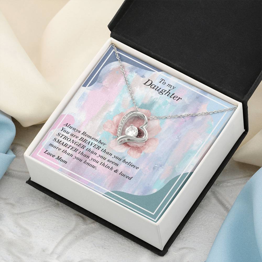 To My Daughter To My Daughter Birthstone Necklace Father To Daughter Birthday Gift Forever Love Necklace
