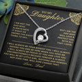 To My Daughter - Forever & Always  From Father Dad, Inspirational Strength Gift, Forever Love Necklace, 14K Sentimental Present, Xmas Forever Love Necklace