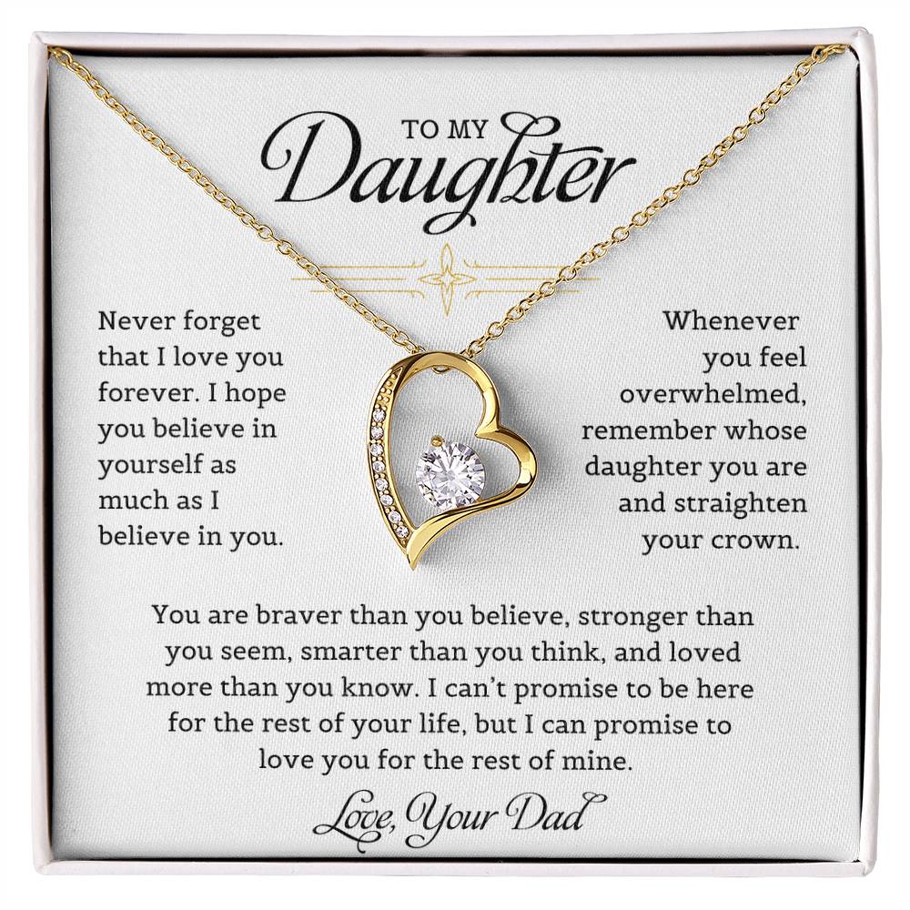 To My Daughter  Never Forget That I Love You - Forever Love Necklace Forever Love Necklace