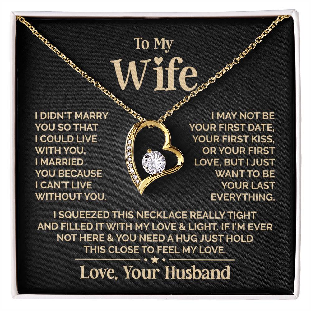 To My Beautiful Wife  Heart Necklace Forever Love Necklace