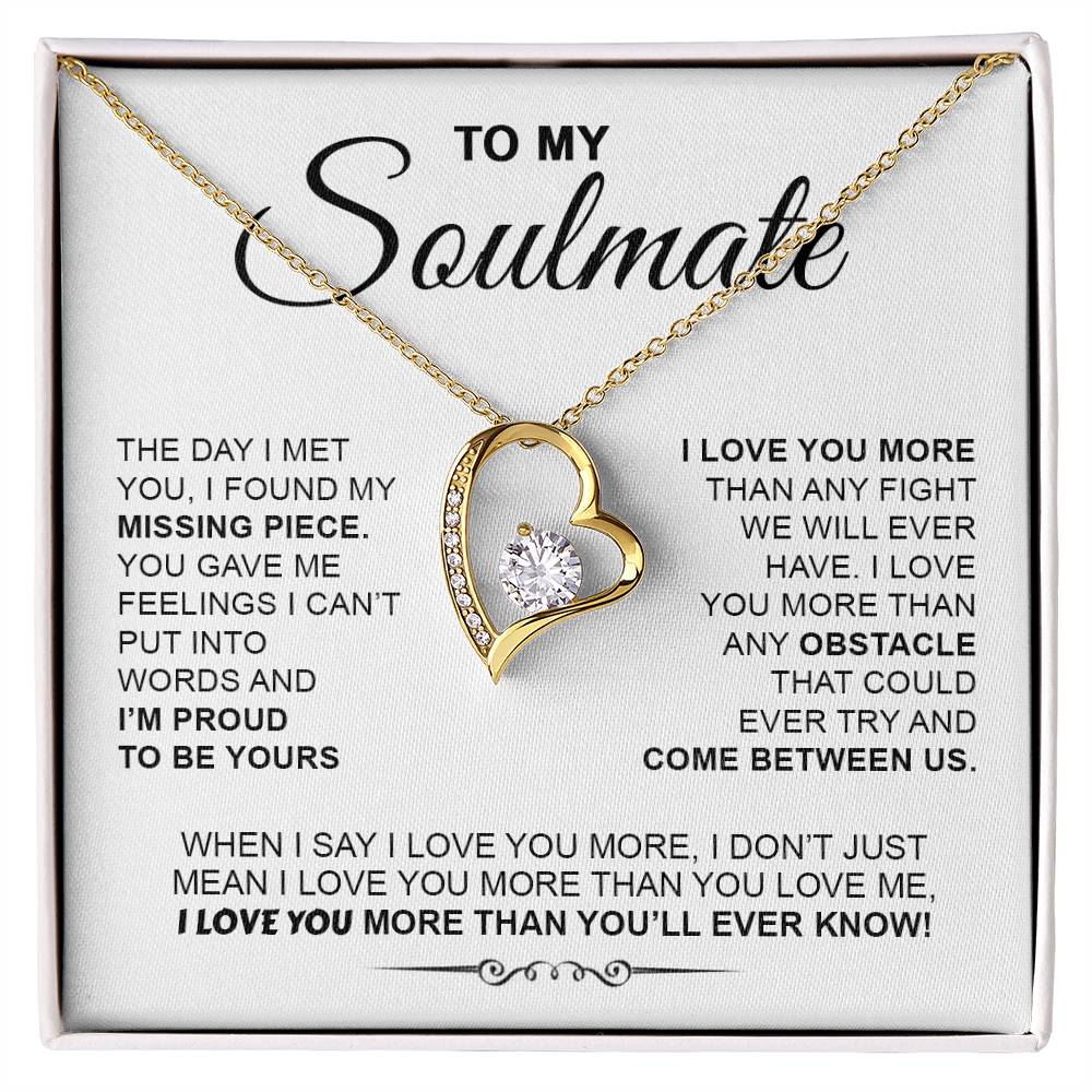 To My Soulmate  I Love You More  Forever Love Necklace Forever Love Necklace