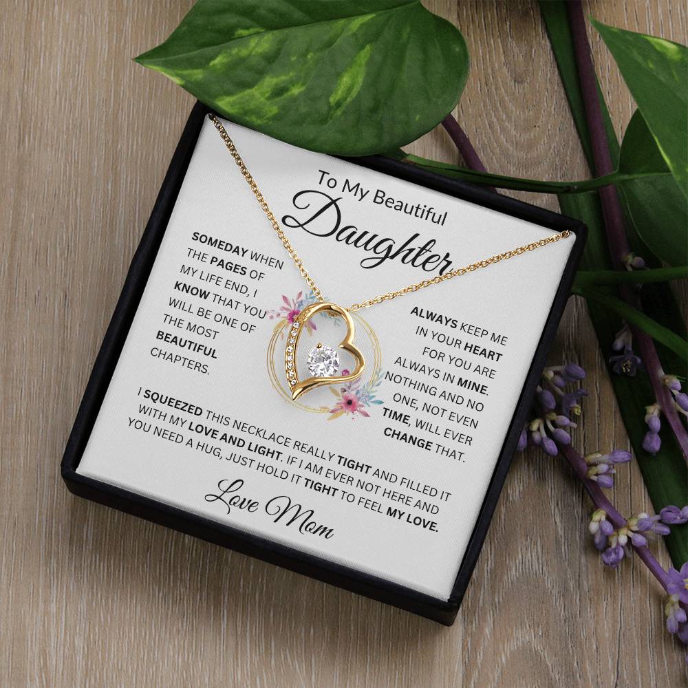 To My Beautiful Daughter  Always Keep Me In Your Heart  Love Mom  Fl Necklace Forever Love Necklace