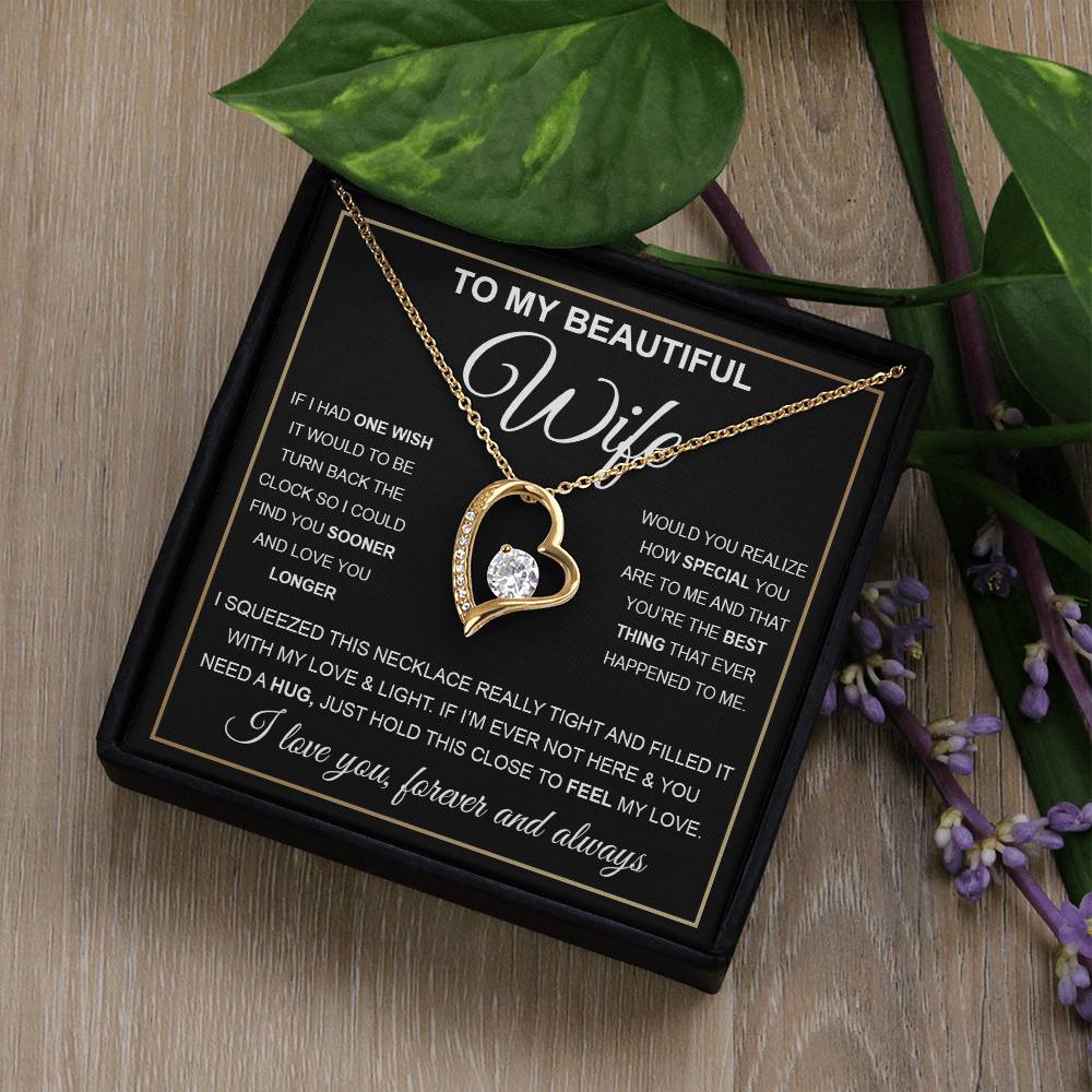 To My Beautiful Wife Gift Set Forever Love Necklace