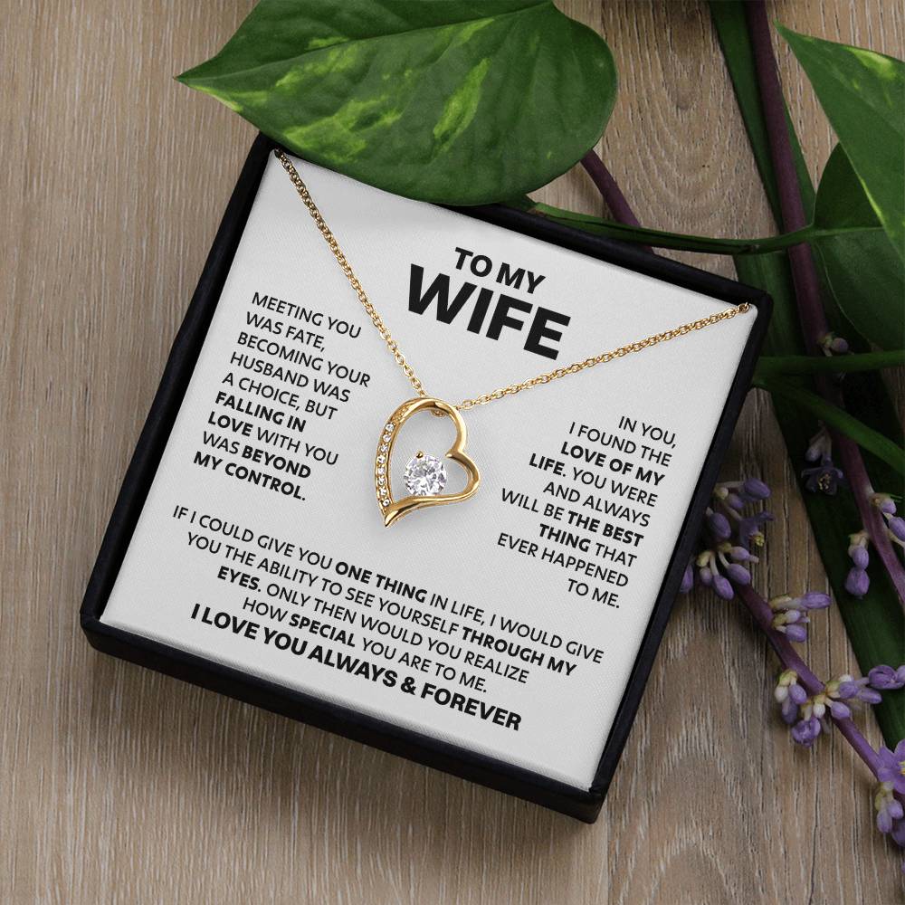 Wife Heart Necklace  Meeting You Was Fate Forever Love Necklace