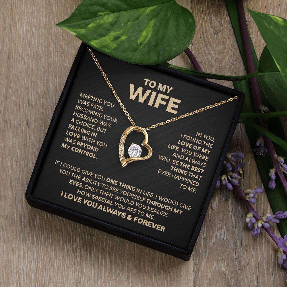 Wife Heart Necklace  Meeting You Was Fate  Forever Love Necklace