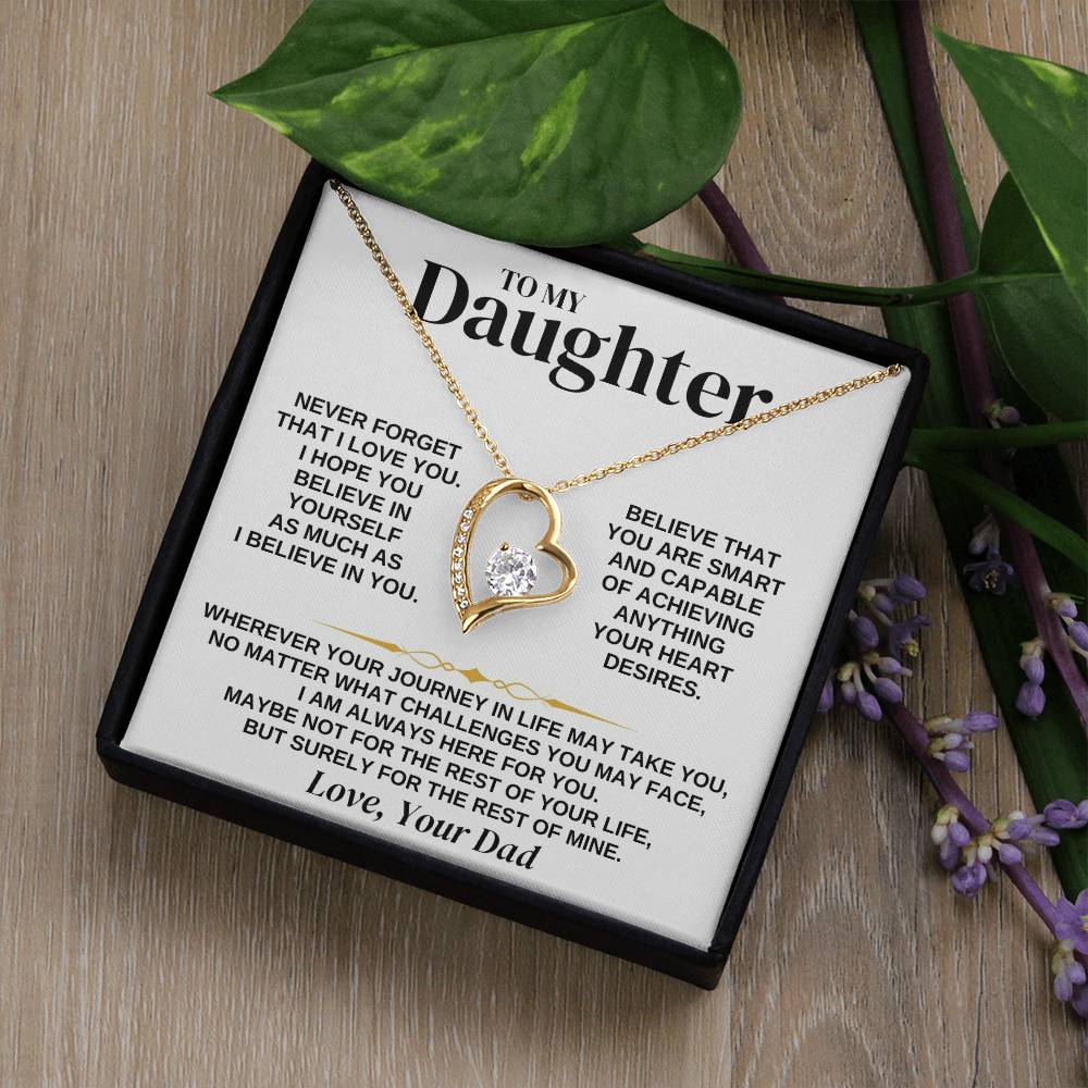 To My Daughter - Love Dad - Necklace Gift Set - Ss346 Forever Love Necklace
