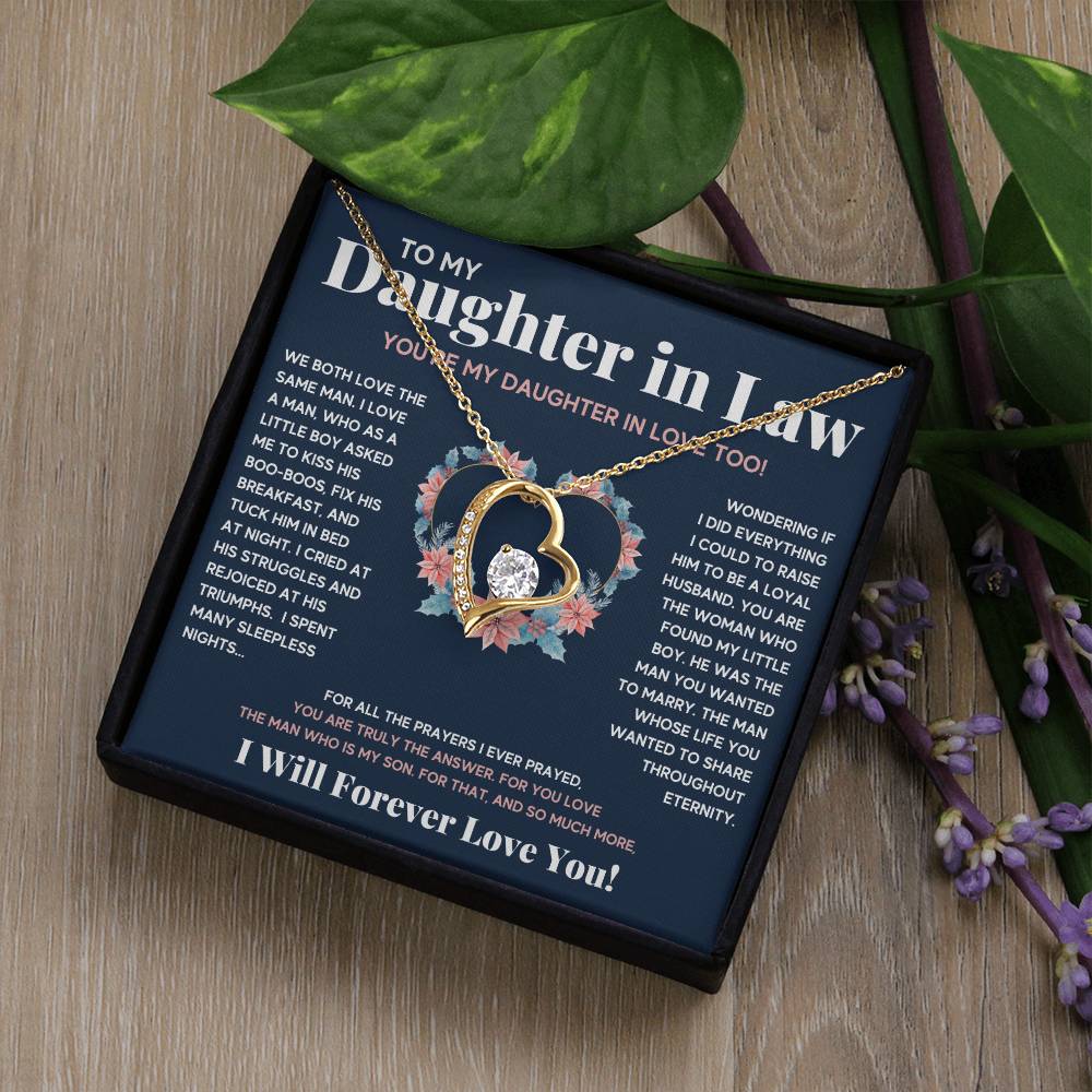To My Daughter In Love Heart Necklace Gift Set Forever Love Necklace