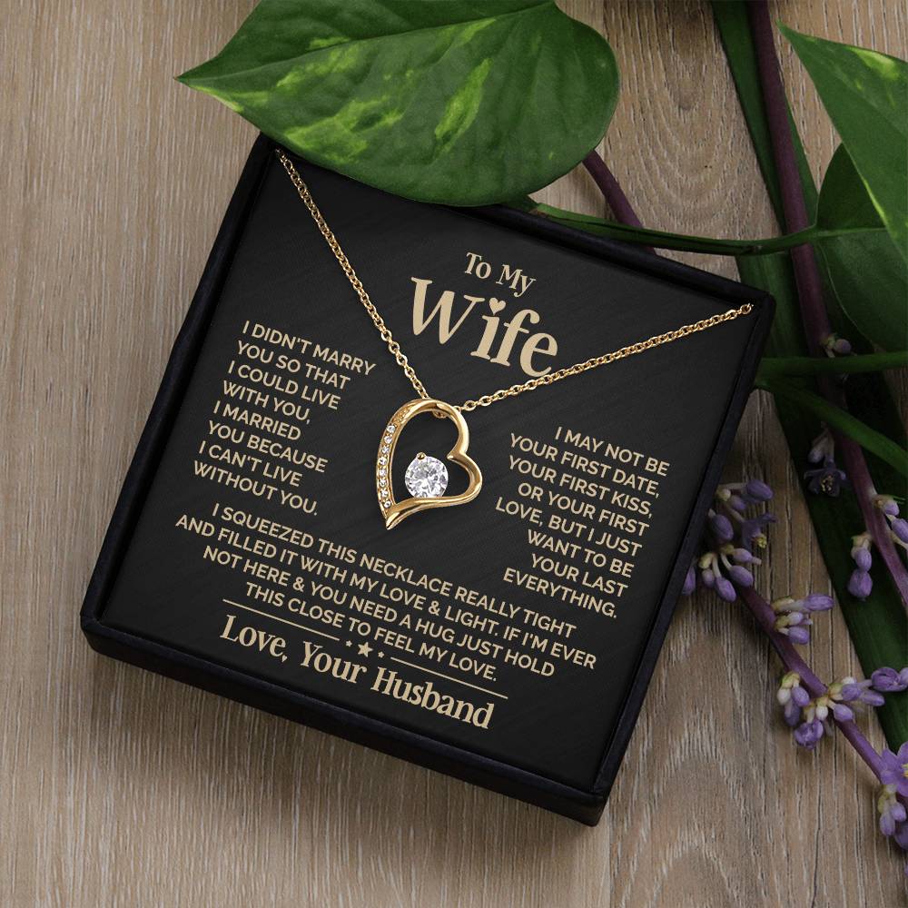 To My Beautiful Wife  Heart Necklace Forever Love Necklace