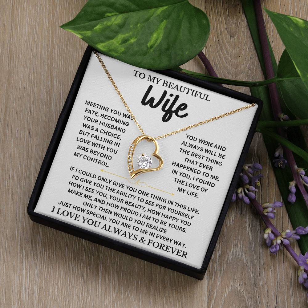 To My Beautiful Wife - Forever Love Necklace Gift Set Forever Love Necklace