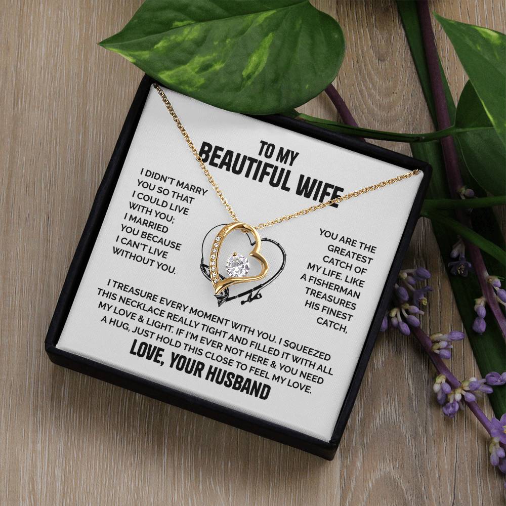 Wife Heart Necklace  Love Husband Forever Love Necklace