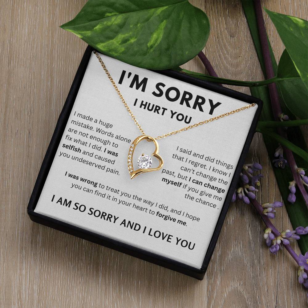 I'M Sorry I Hurt  You - White Forever Love Necklace