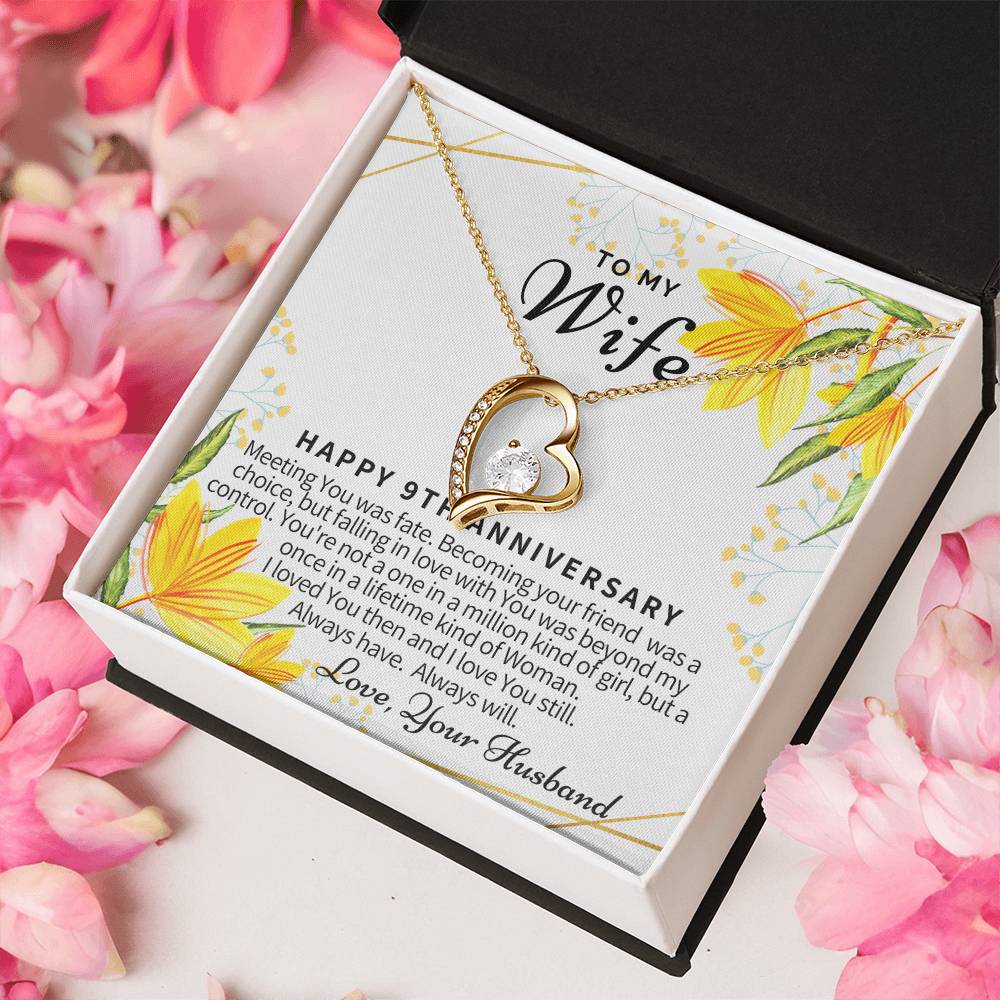 9th Anniversary Gifts 9 Year Wedding Anniversary Gift Ideas 9th Wedding Anniversary Gift For Her 9 Year Anniversary Gift For Forever Love Necklace