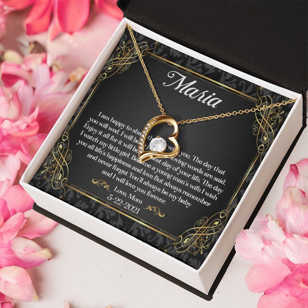 To My Daughter On Her Wedding Day Necklace Daughter Wedding Gift Wedding Gift For Daughter Daughter Forever Love Necklace Wediing Gifts Forever Love Necklace