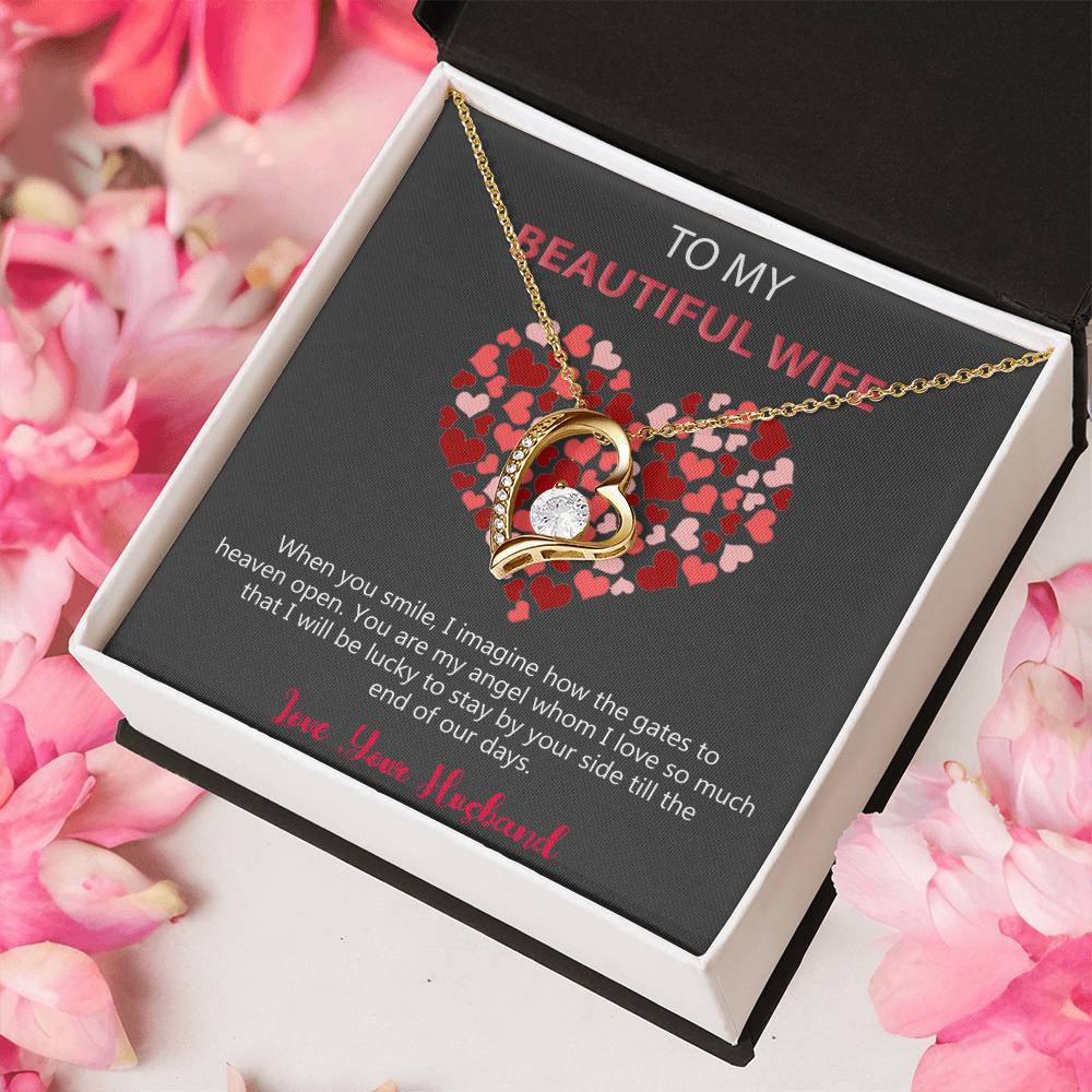 To My Beautiful Wife Gift From Husband 925 Sterling Silver Pendant 1 Forever Love Necklace
