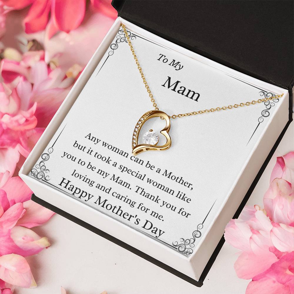 To My Mam A Special Woman Forever Love Mother's Day Necklace Gift Forever Love Necklace