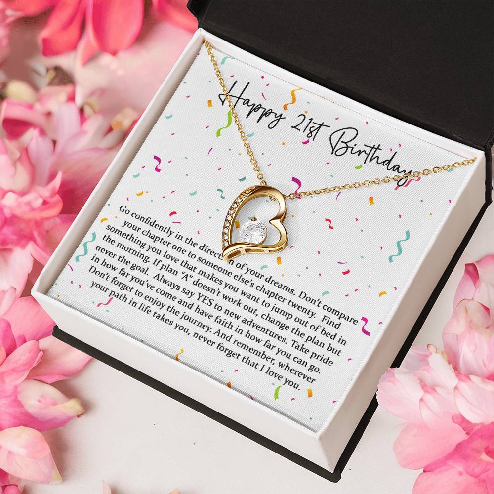 Happy 21st Birthday Forever Love Confetti 1 Forever Love Necklace