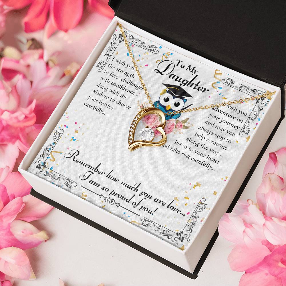 To My Daughter Owl Graduation Forever Necklace 1 Forever Love Necklace