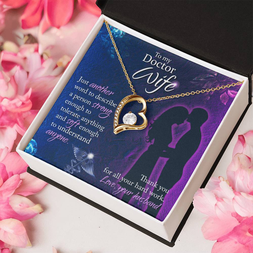 To My Doctor Wife Thank You For All Your Herd Work Love Your Husband Forever Love Necklace