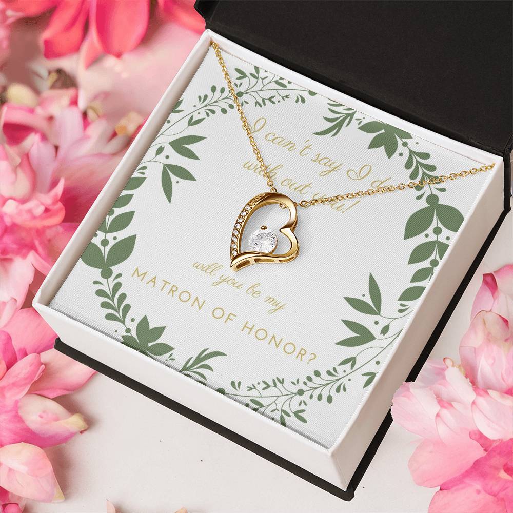 Matron Of Honor Wedding Matron Of Honor Gift From Bride To Matron Of Honor Forever Love Necklace