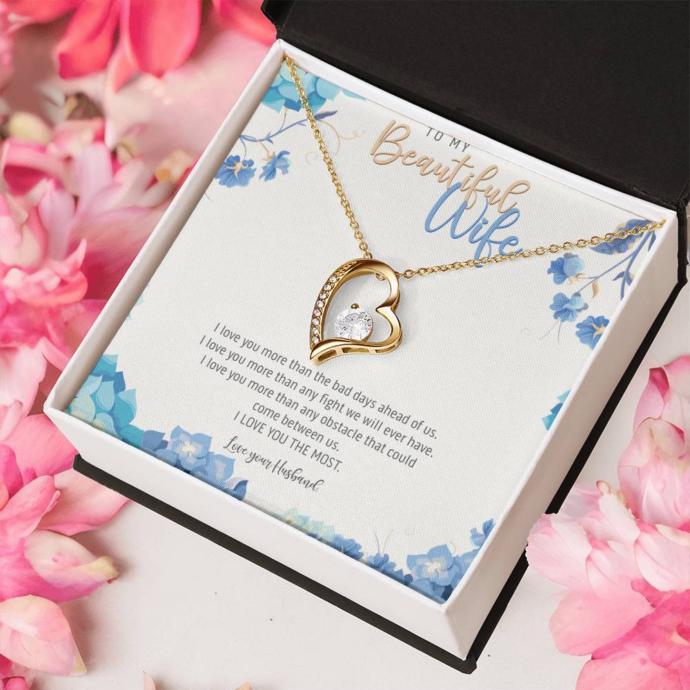 To My Beautiful Wife Necklace  Anniversary Gift For Wife Birthday Gift For Wife Gift For Wife Necklace For Wife Gift For Wife Birthday Forever Love Necklace