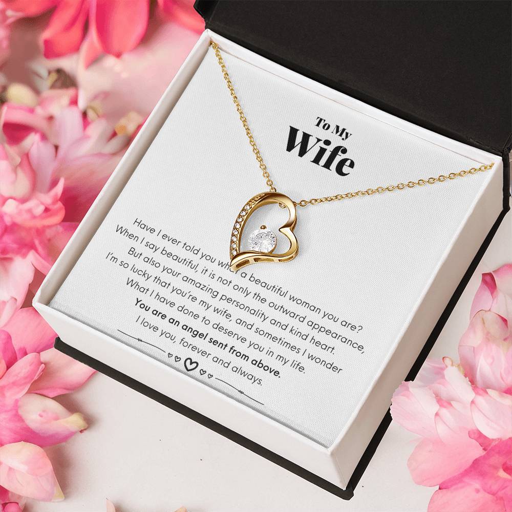 To My Wife - You Are My Angel - Necklace Forever Love Necklace