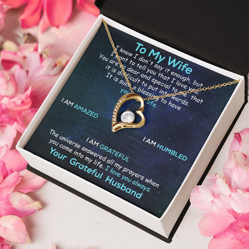 To My Wife Necklace Anniversary Gift For Wife Birthday Gift For Wife Gift Set Gift For Wife Birthday Forever Love Necklace