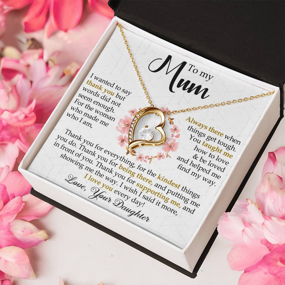 Mum Gift  Be Loved Forever Love Necklace Forever Love Necklace