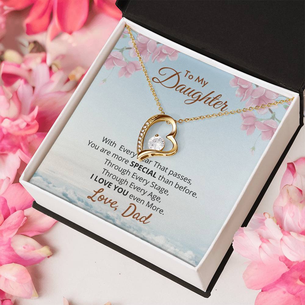 Special Heart Pendant For Daughter Forever Love Necklace