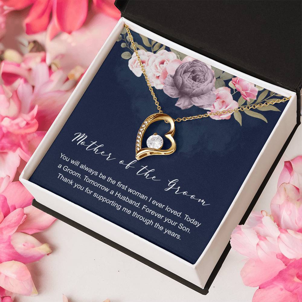 Mother Of The Groom Gift Necklace Wedding Gift Bridal Party Rehearsal Dinner Man Of My Dreams Parent Of Groom Forever Love Necklace
