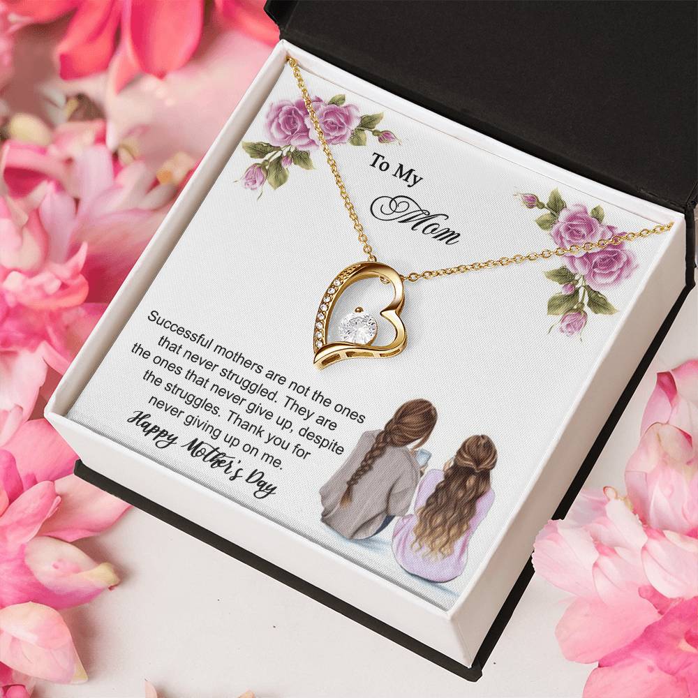 Thank You For Never Giving Up On Me Mother Necklace 1 Forever Love Necklace