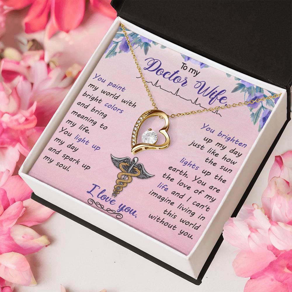 To My Doctor Wife You Paint My World With Bright Colors Forever Love Necklace