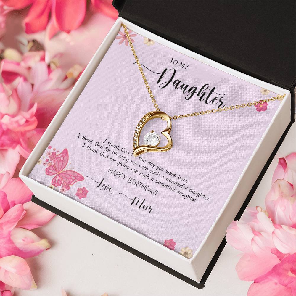 Dear Daughter Necklace - Daughter Mother's Day Gift - To My Daughter Necklace From Mom Dad - Grown Up Daughter Gift From Mom 1 Forever Love Necklace