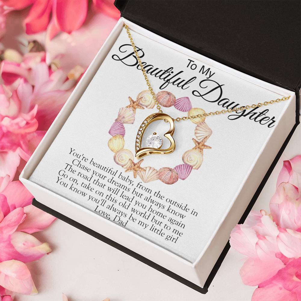 To My Beautiful Daughter Love From Dad Giraffe Necklace Dad And Daughter Necklace Gift For Her Dad Daughter Necklace Daughter Birthday Forever Love Necklace