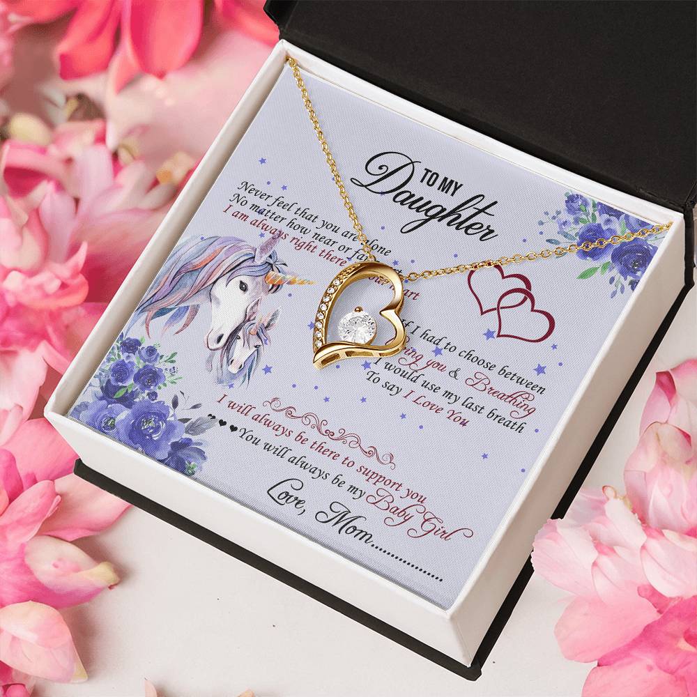To My Daughter - Forever Love Mother's Day Necklace Gift Set Daughter Gift From Mom Anniversary Lovingly Mom Birthday Gift Forever Love Necklace