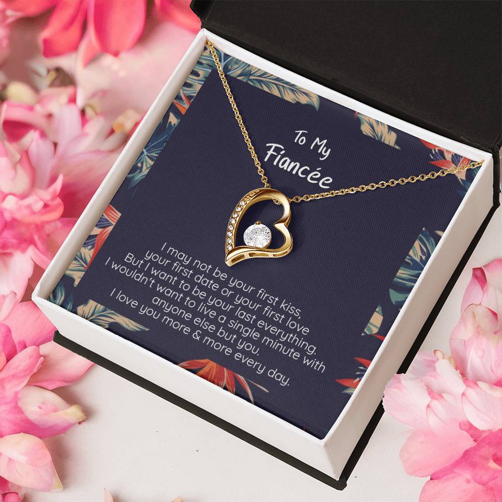 Fiancee Your Last Everything 14k White Gold Or 18k Yellow Gold Finish Heart Pendant Necklace Forever Love Necklace
