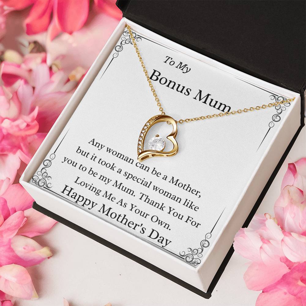 To My Bonus Mum A Special Woman Forever Love Mother's Day Necklace Forever Love Necklace