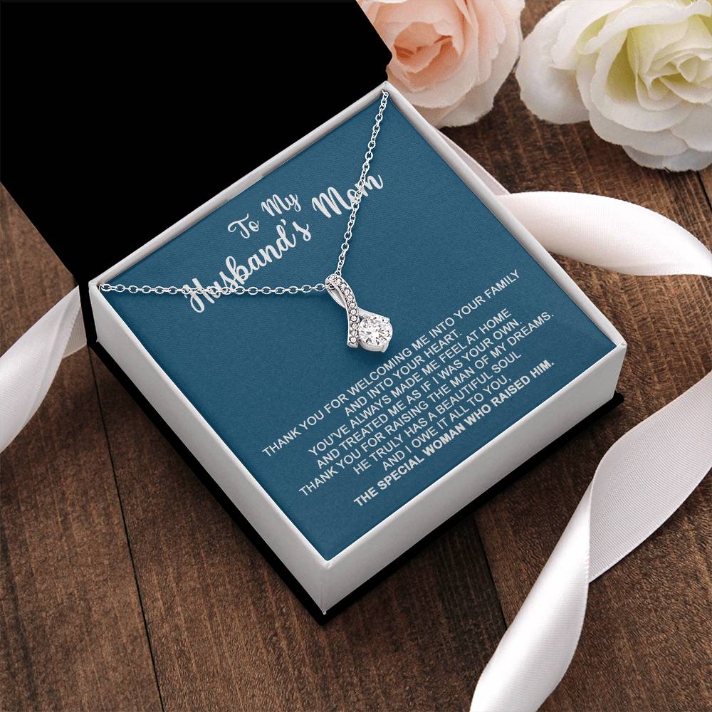 To My Husband's Mom - I Owe It All To You - Necklace Alluring Beauty Necklace