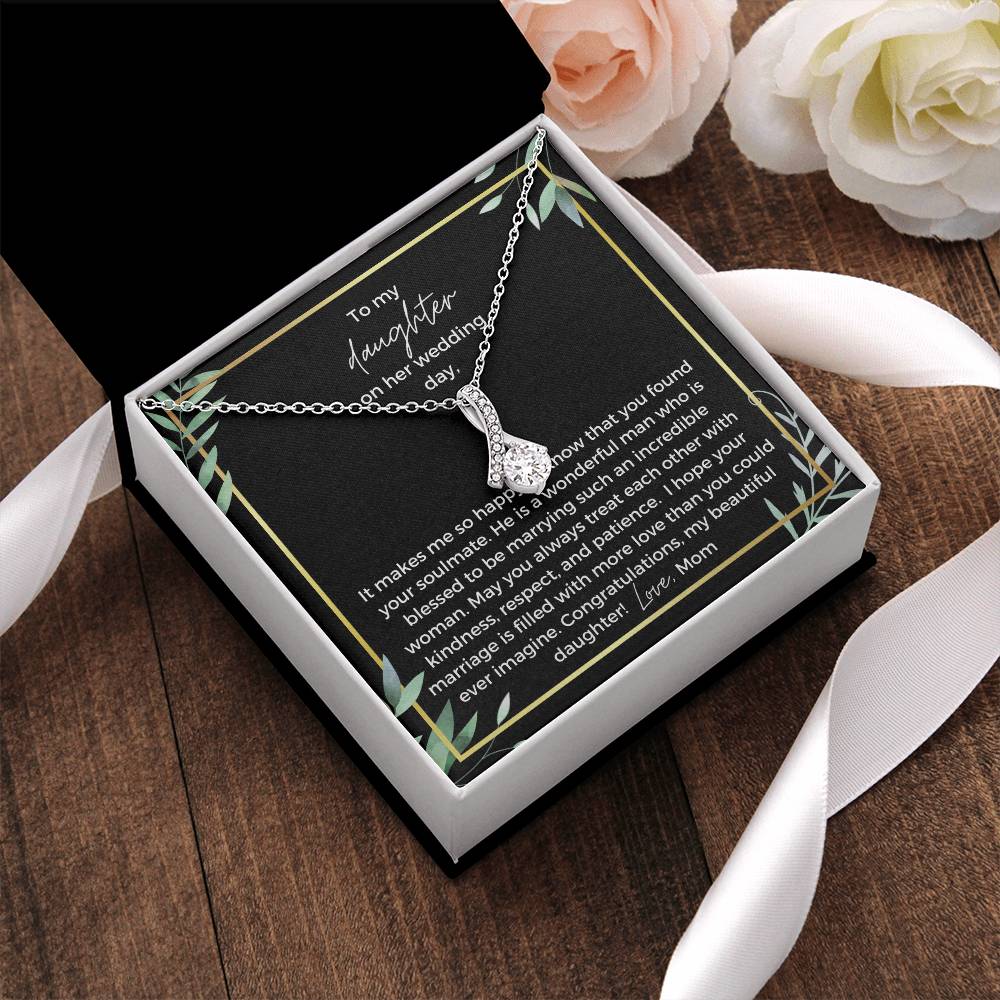 To Bride From Mom Knot Necklace  Gold Greenery Alluring Beauty Necklace
