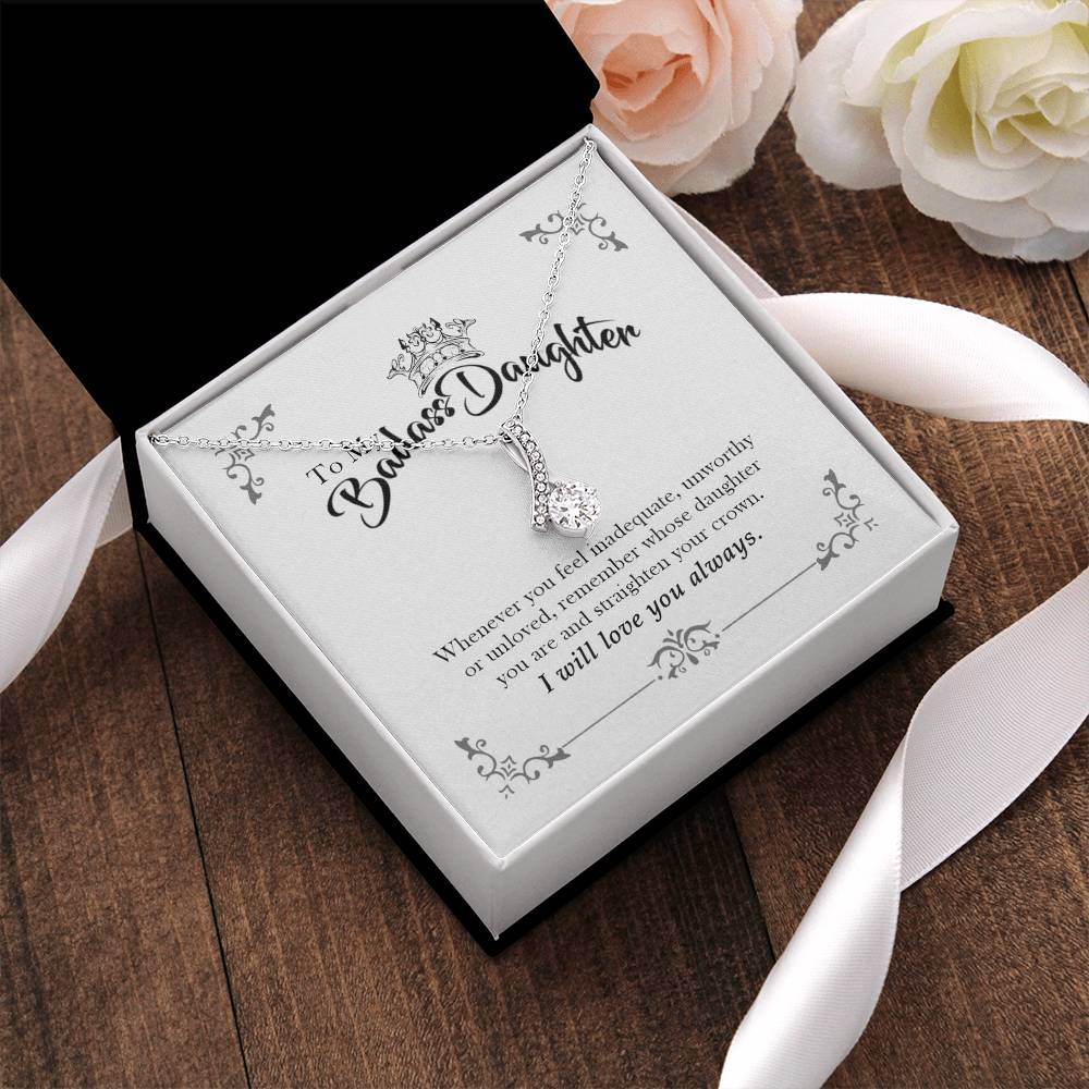 To My Badass Daughter Luxe Crown Necklace Gift Set Alluring Beauty Necklace