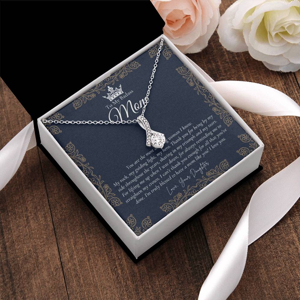 To My Badass Mom Necklace  Badass Mom Gift  Mother’S Day Gift  Birthday Gift  Gift From Daughter On Wedding Day 6 Alluring Beauty Necklace