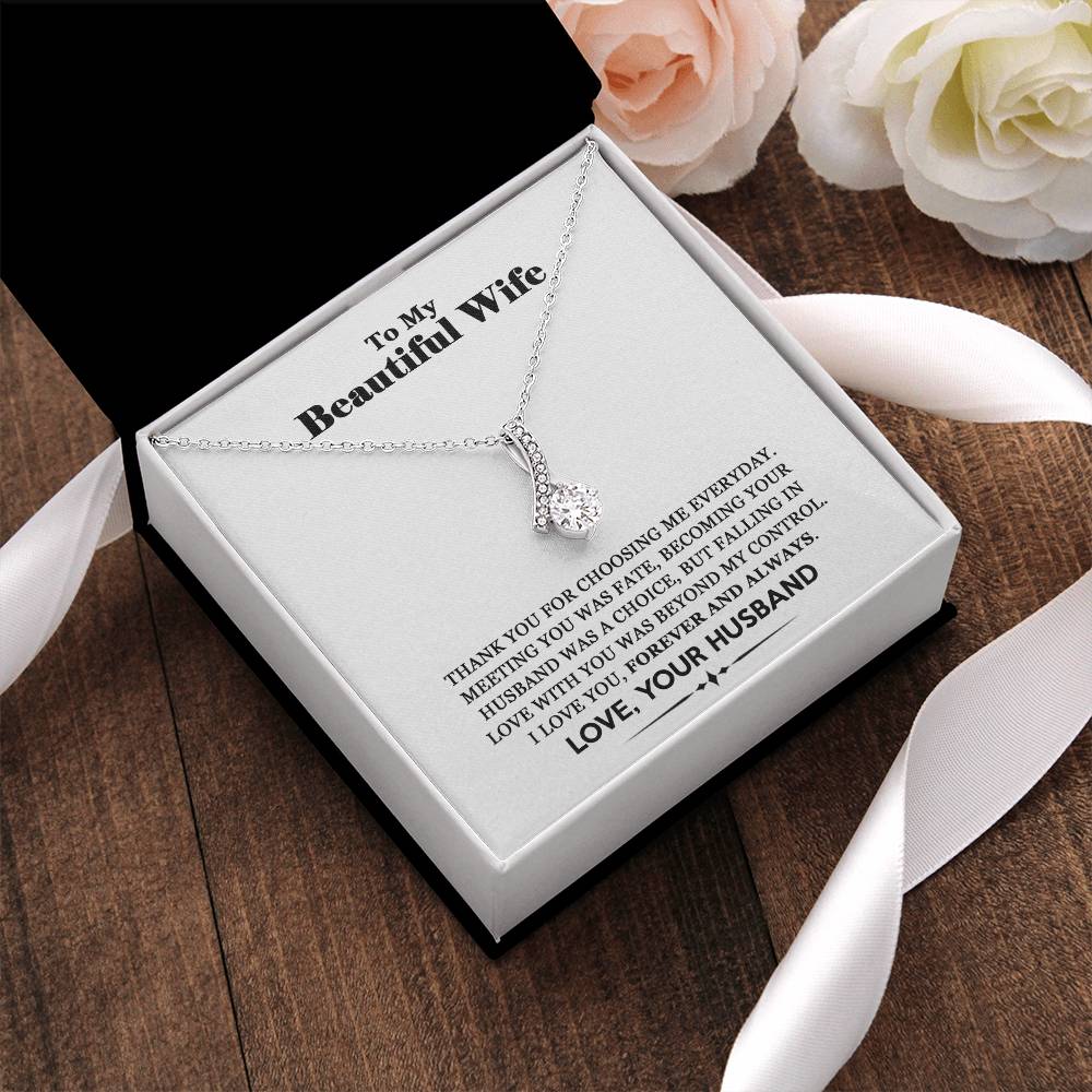 To My Wife - Meeting You Was Fate - Necklace Alluring Beauty Necklace