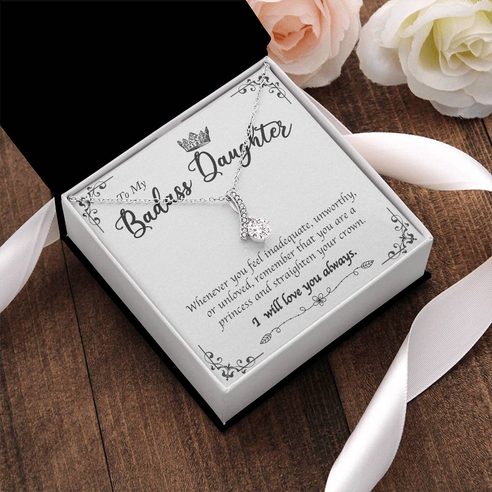 To My Badass Daughter Luxury Necklace Alluring Beauty Necklace