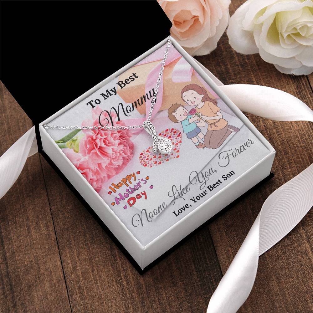 To My Best Mommy From Best Son Alluring Necklace Alluring Beauty Necklace