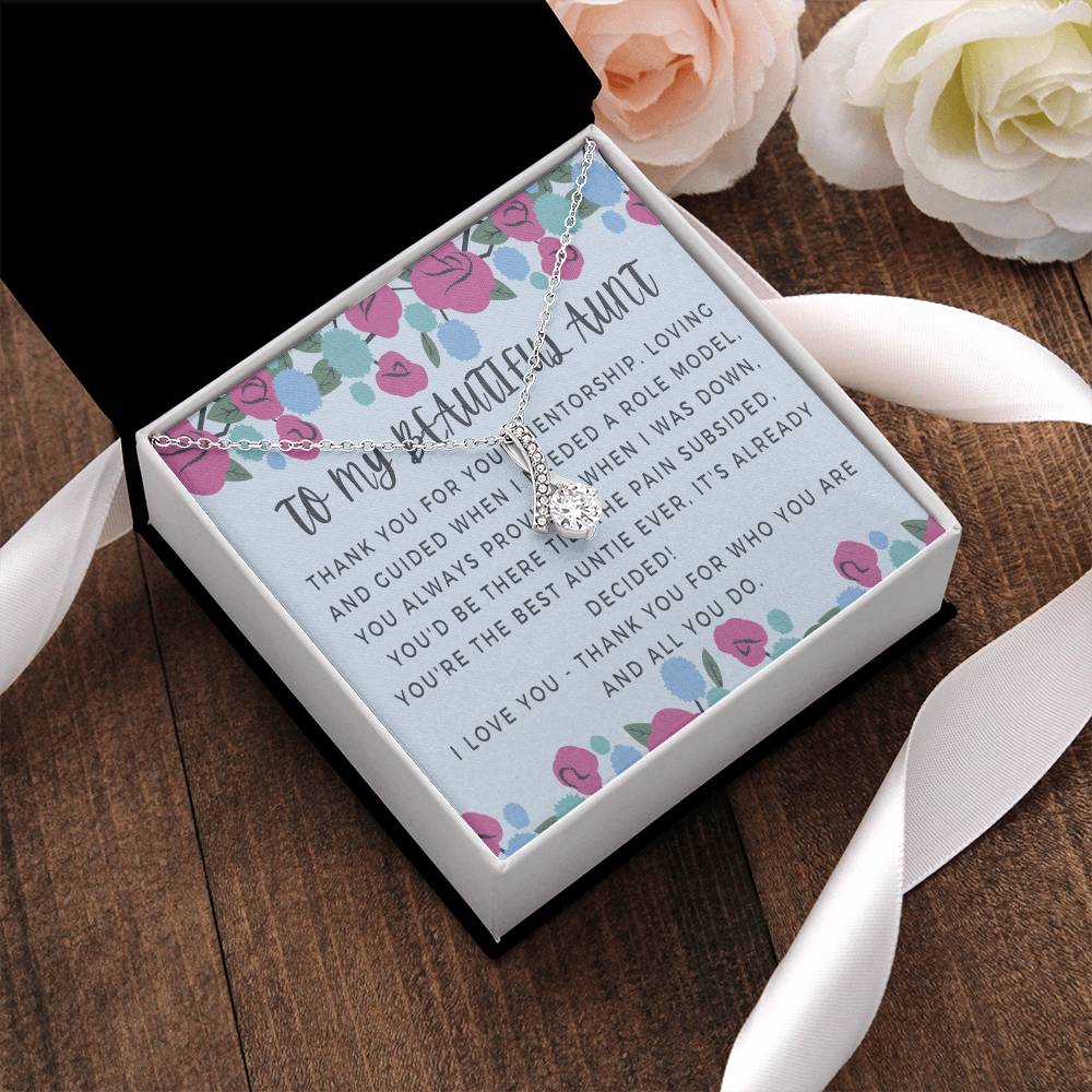 Aunt Necklace Auntie Aunt Gift Aunt Charm Aunt Jewelry New Aunt Best Auntie Ever My Aunt Loves Me Alluring Beauty Necklace